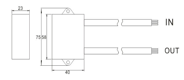 LED电源防雷器HD-LED10BK尺寸接线图