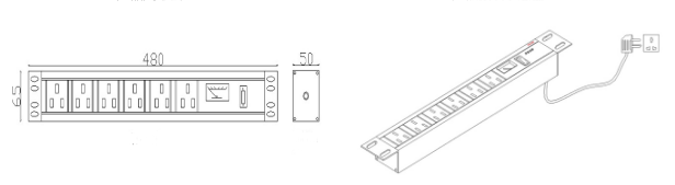六口电源防雷插座 HD-D220CZA 接线图