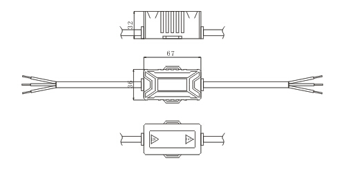 LED电源防雷器HD-LED10/20尺寸接线图